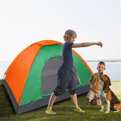 THBOXES 2 Person Tent Windproof Double Door Single Layer Camping Tent Green