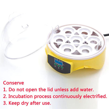 DISHYKOOKER 7-egg Mini Electric Incubator for Chicken Duck Goose Yellow