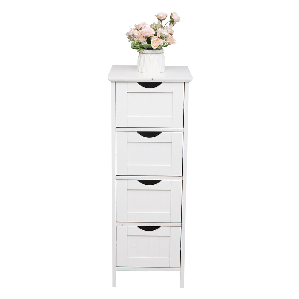 AMYOVE 4-Drawer Storage Cabinet Bathroom Storage Organizer White