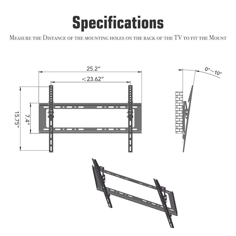 RONSHIN TV Stand Full Motion Bracket 32-70 Inches Black