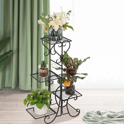 ALICIAN 32.3 inches Plant Stand 4 Potted Metal Shelves Corner Plant Shelf - Square