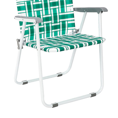 ALICIAN 2pcs Beach Chair Steel Tube Bearing 120kg Folding Beach Chair Light Green Stripes