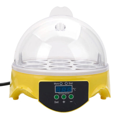 DISHYKOOKER 7-egg Mini Electric Incubator for Chicken Duck Goose Yellow