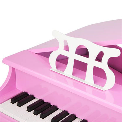 YIWA Children 30-key Wooden Piano With Music Stand 4 feet Piano Toys Pink