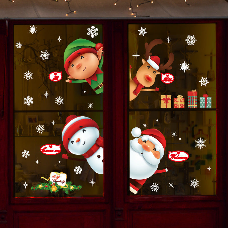 YIWA 10pcs Electrostatic Film Christmas Window Stickers