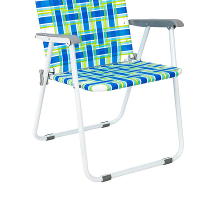 ALICIAN 2pcs Strip Beach Chair 120kg Folding Beach Seat Chair Blue