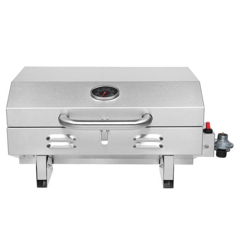 ZOKOP Portable Gas Grill Stove Square Stainless Steel Bbq Stove Silver