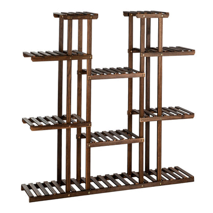 ALICIAN 6-tier 11-base Multi-functional Wood Plant Stand Plant Organizing Rack