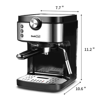 GEEK CHEF 0.9L Espresso Machine Coffee Maker with Foaming Milk Frother Wand