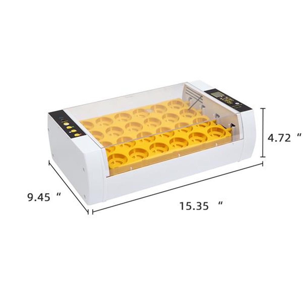 DISHYKOOKER Poultry Automatic Incubator for 24 Eggs with LED Egg Lighter Water Injector White