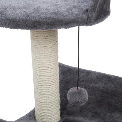 BEESCLOVER Cat Condo Set 28-inch Tree Tower Scratching Post Step Ladder Grey