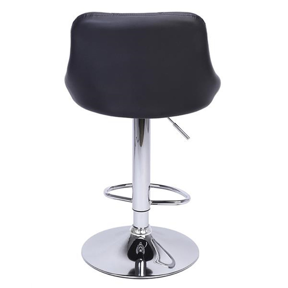 ALICIAN 2pcs Shell Back Adjustable Swivel Bar Stools PU Leather Black