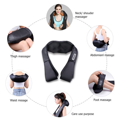 DSSTYLES U-shaped Shoulder Neck Massager 3-speed Rolling Kneading Massager Black