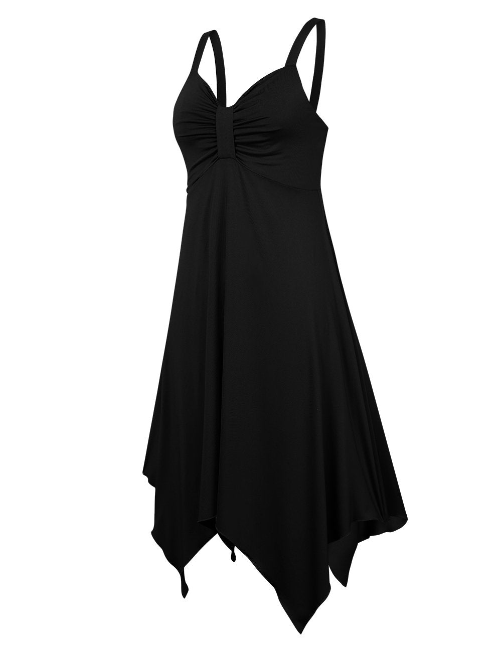 Women's Casual Spaghetti Strap Ruched Asymmetrical