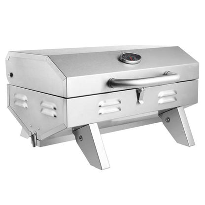 ZOKOP Portable Gas Grill Stove Square Stainless Steel Bbq Stove Silver