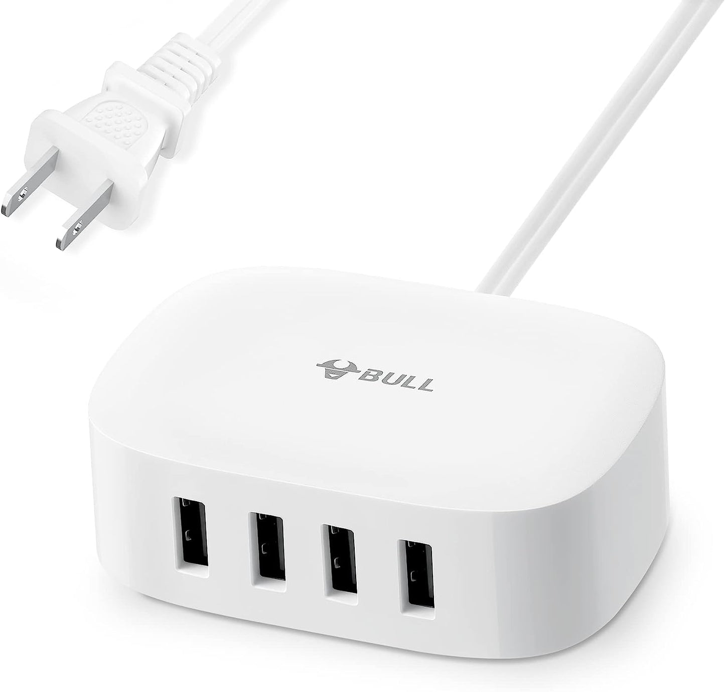 GONEO USB Charging Station - 4 Port USB Charging Station for Multiple Devices, 25W Multi USB Charger Station Apple iPhone, Tablet Laptop Computer, Travel, Home, Office (6Ft Extension Cord?