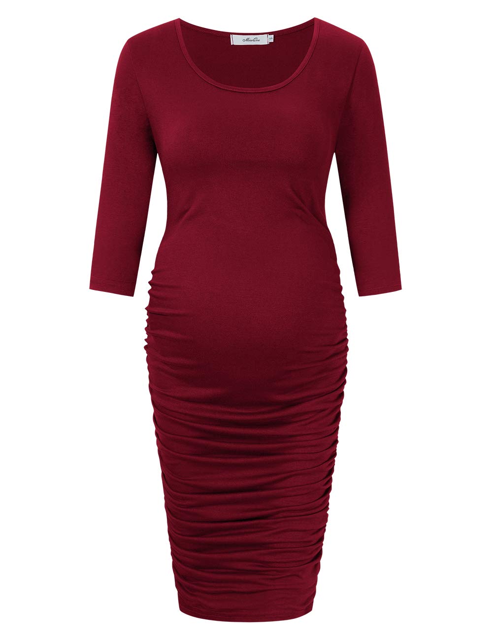 Maternity Dress Ruched Round Neck Maternity Dresses