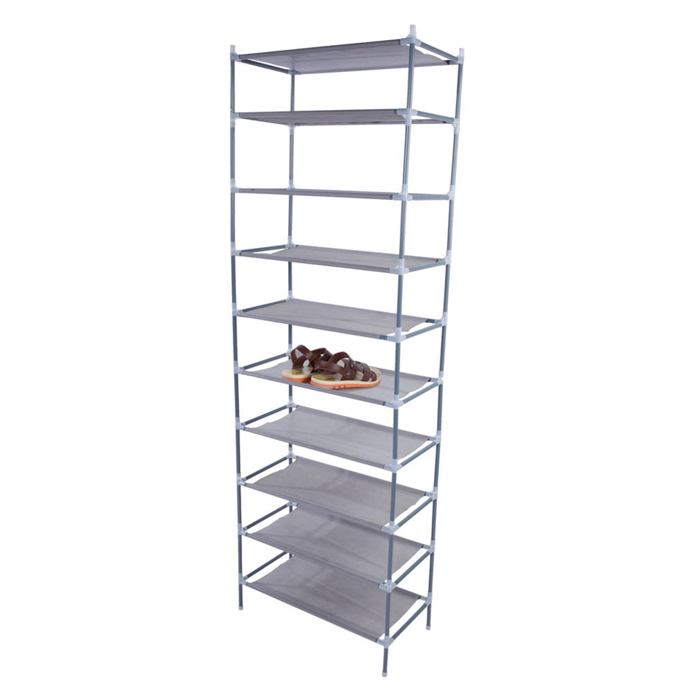 RONSHIN 10 Tiers Shoe Rack Simple Assembly 30 Pairs Shoes Capacity Grey