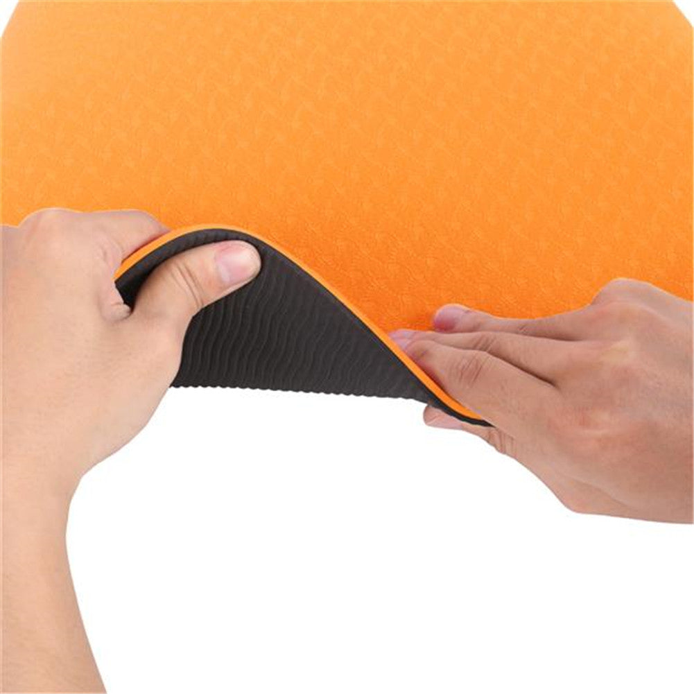 DSSTYLES TPE Yoga Mat 183*61*6cm Non-slip Gym Pad  Orange