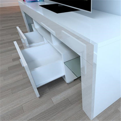 ALICIAN TV Stand Cabinet Modern with 2 Storage Drawer White