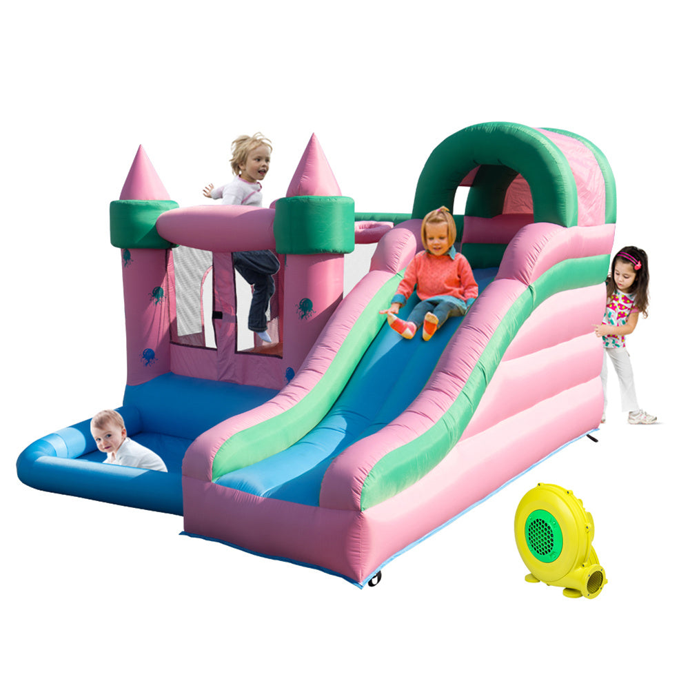 THBOXES Bounce House Inflatable Bouncer with Air Blower Bouncy Castle Pink