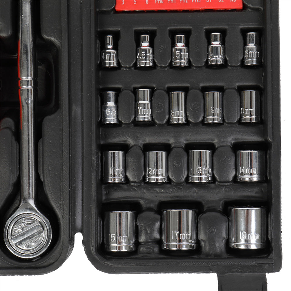 RONSHIN 186pcs Household Repair Tool Set Black Red