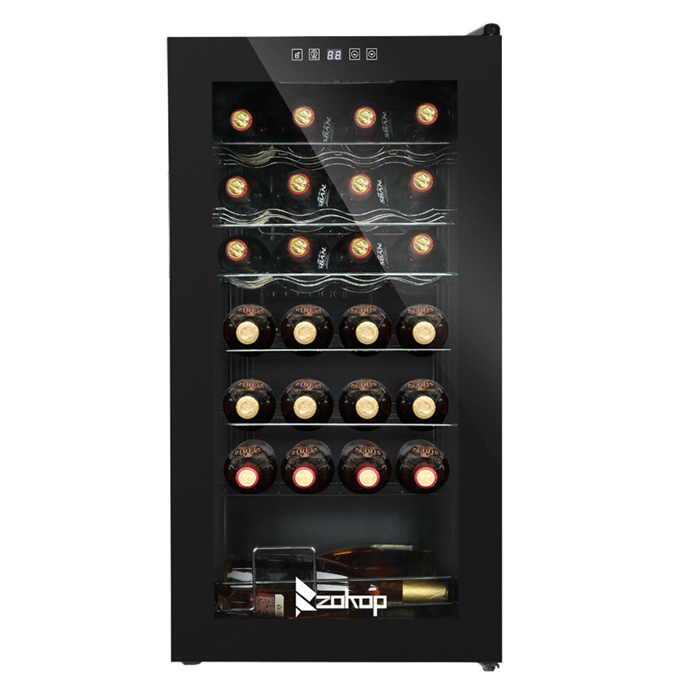 ZOKOP 80L 28 Bottle Compressor Wine Cooler Cold Rolled Plate Black