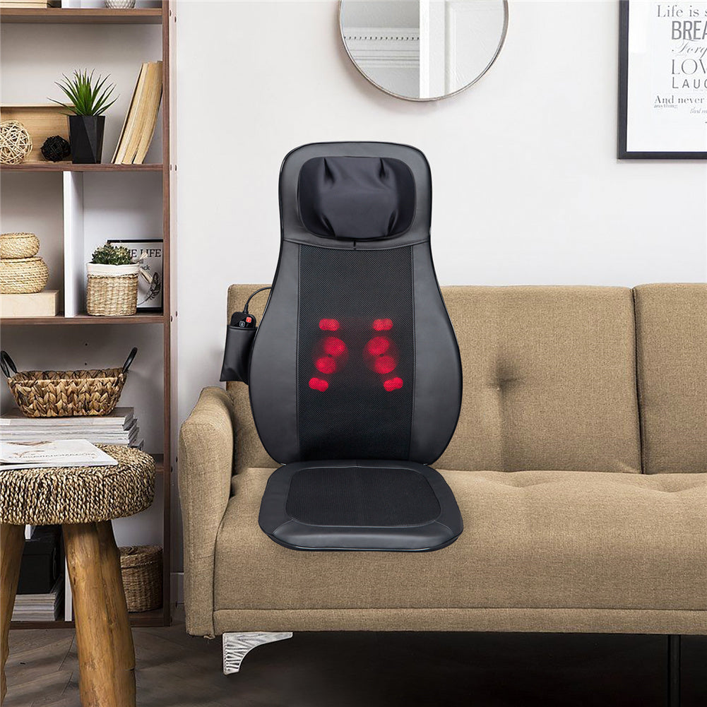 DSSTYLES Massage Chair Pad PU Leather with Vibration Heating Kneading Function