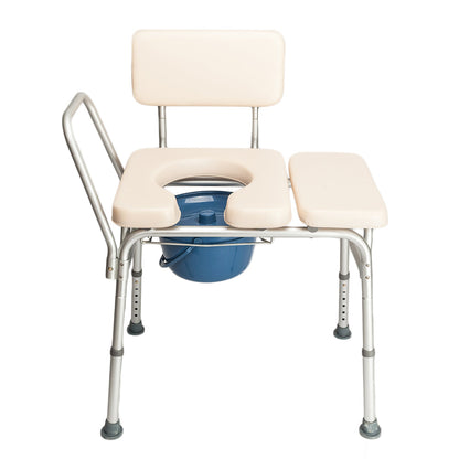 RONSHIN 2-in-1 Multifunctional Commode Chair Bath Chair 6 Levels Adjustable for Elder Disabled People Pregnant