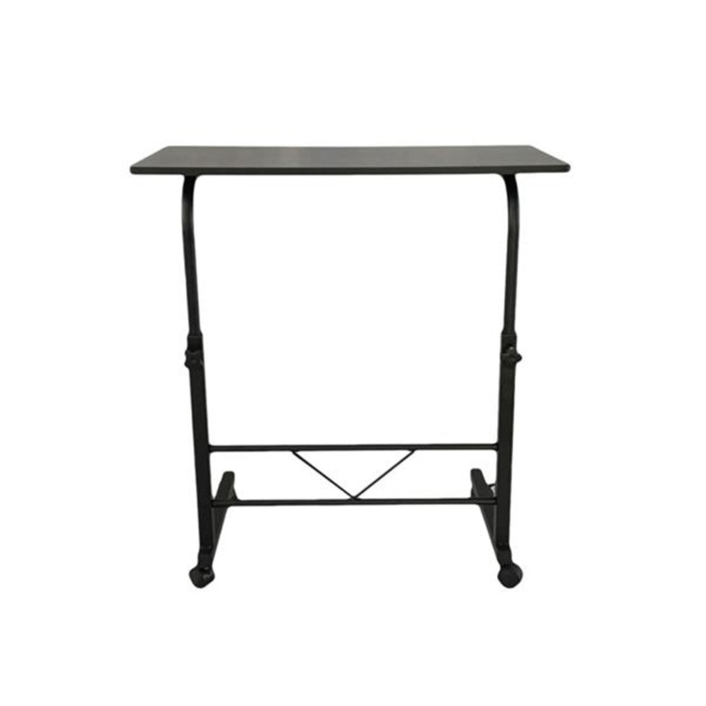 AMYOVE Side Table Height Adjustable Coffee Snack Table Black