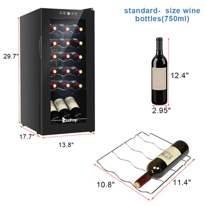 ZOKOP 52L 18 Bottle Compressor Wine Cooler Cold Rolled Plate Black