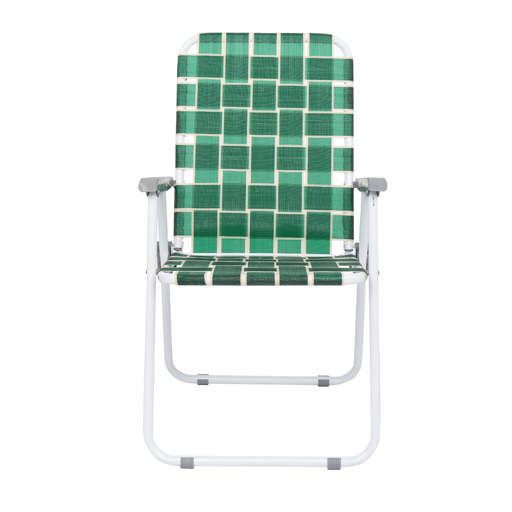 ALICIAN 2pcs Beach Chair Steel Tube Bearing 120kg Folding Beach Chair Dark Green Stripes