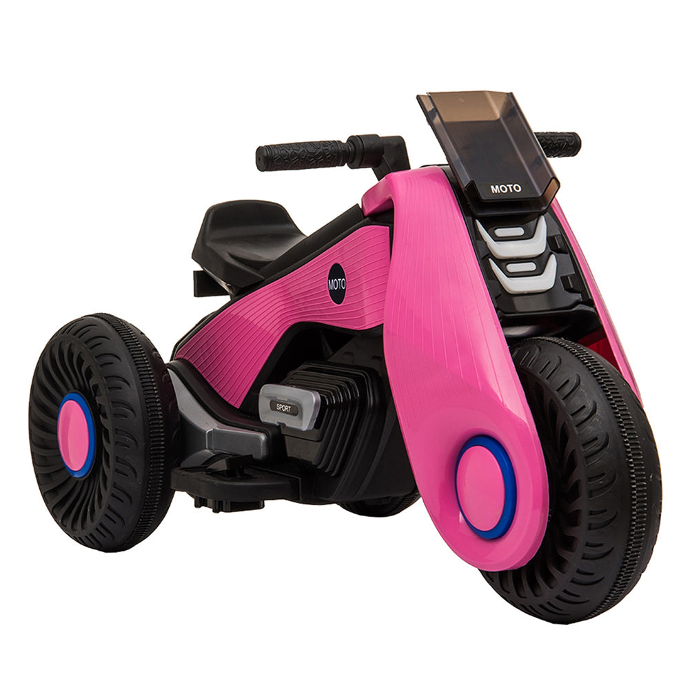 YIWA Kids Electric Motorcycle 3 Wheels Double Drive 6V 4.5a.H Children Motorcycle without RC