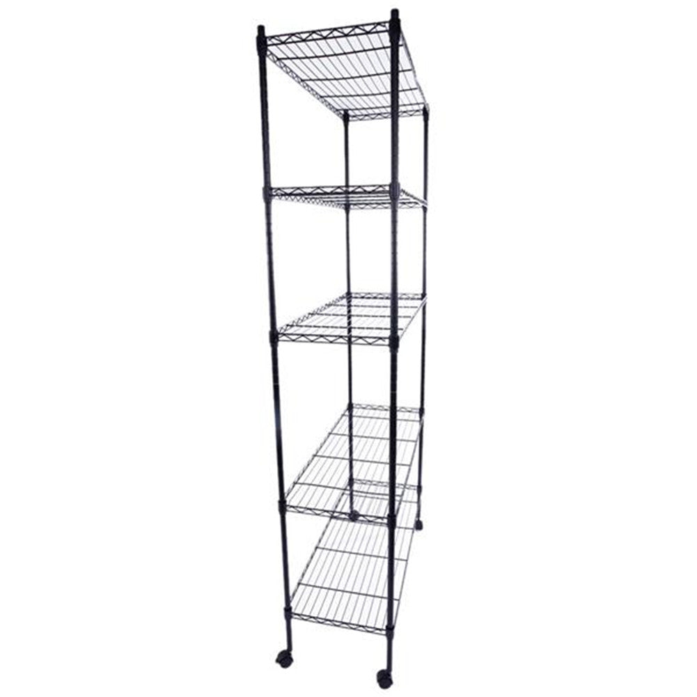 RONSHIN 165*90*35 Shelving Rack Storage Rack 5-Layer Metal Rack Black