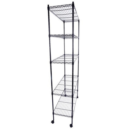 RONSHIN 165*90*35 Shelving Rack Storage Rack 5-Layer Metal Rack Black