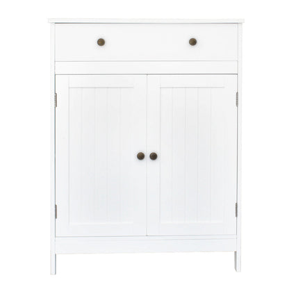 AMYOVE Mdf Bathroom Cabinet with 2 Door Drawer Space-Saving Storage Cabinet