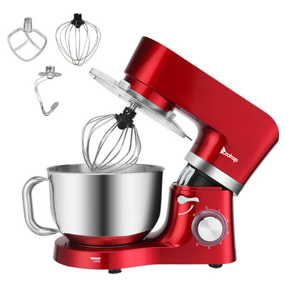 ZOKOP 5.8QT Kitchen Stand Mixer 6 Speeds Low Noise Anti-Skid Red