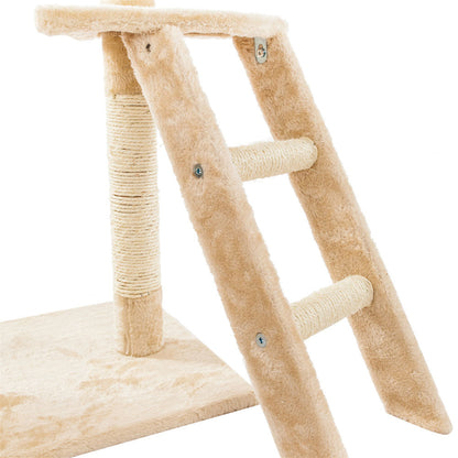 BEESCLOVER Multi-level Cat Tree Condo Cat Climbing Frame for Kittens Cats Pets Beige