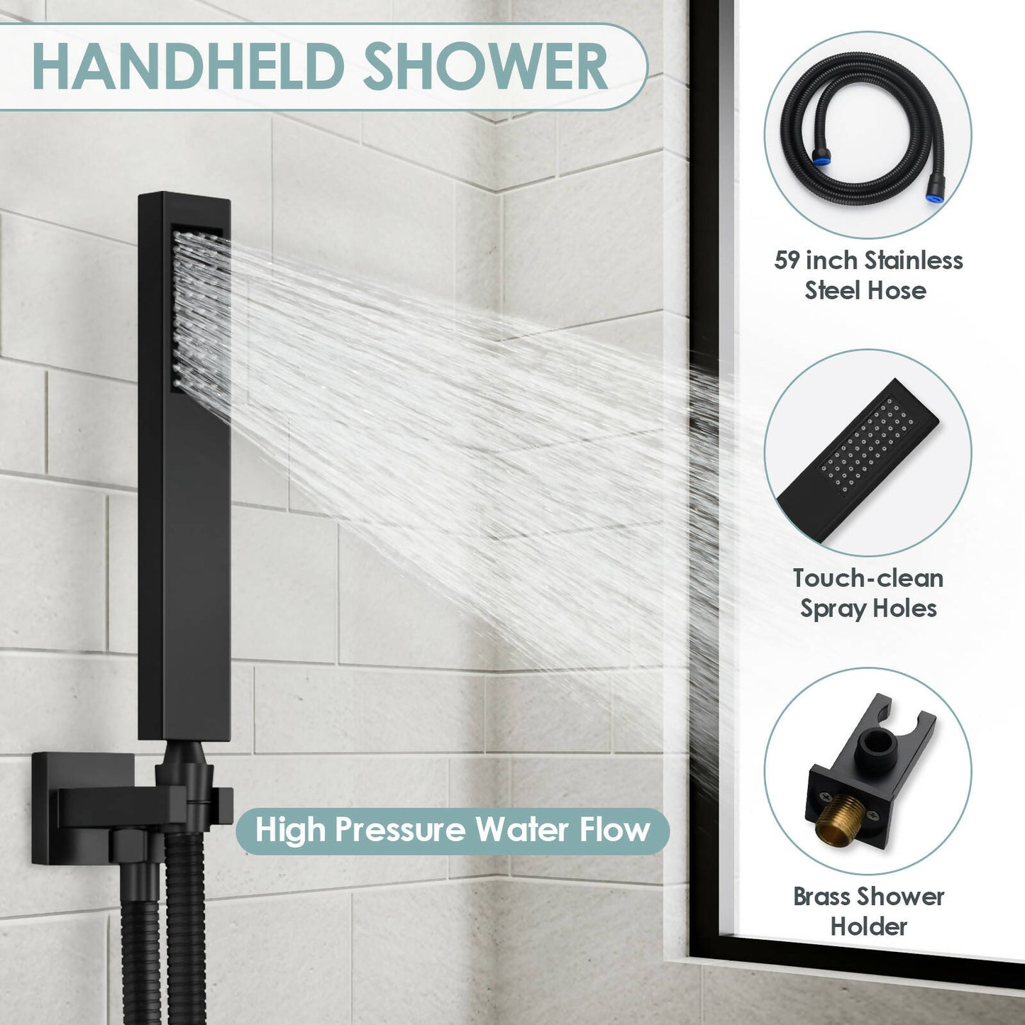 Remote Controlled LED High-Pressure Complete Shower Faucet With Rough-In Valve