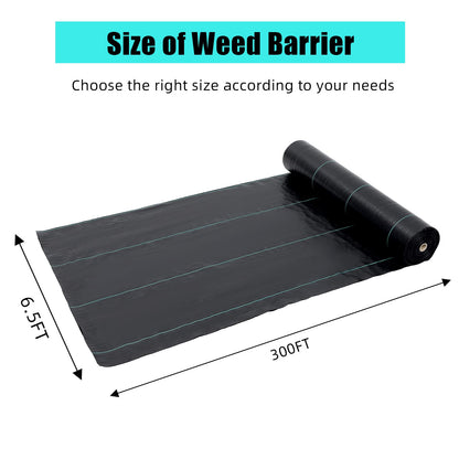 GARVEE 3oz 6.5ft x 300ft Weed Barrier Landscape Fabric Heavy Duty Premium  Ground Cover Weed Block Gardening Mat