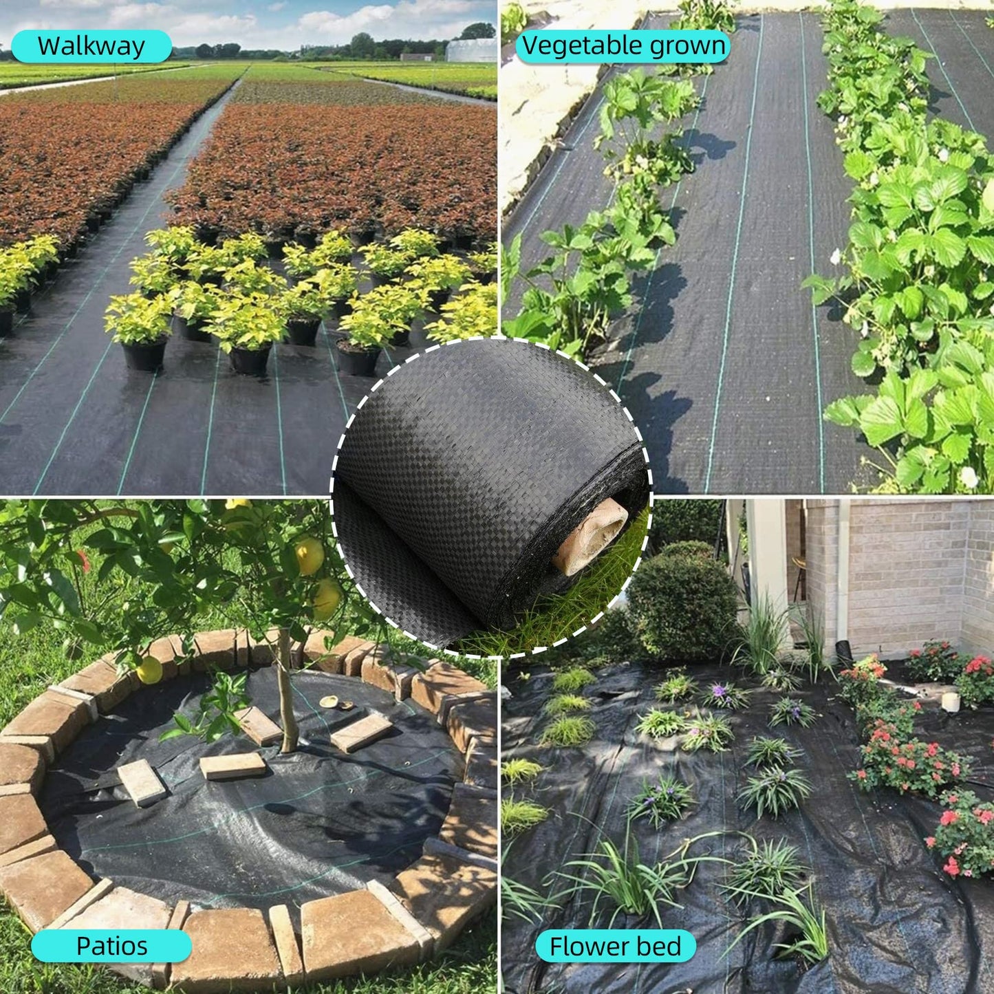 GARVEE 3oz 6.5ft x 300ft Weed Barrier Landscape Fabric Heavy Duty Premium  Ground Cover Weed Block Gardening Mat