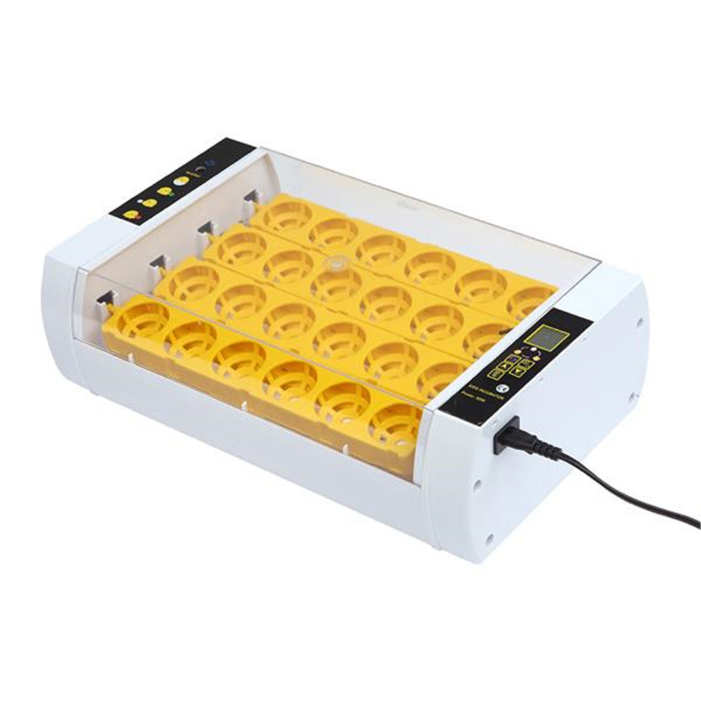 DISHYKOOKER Poultry Automatic Incubator for 24 Eggs with LED Egg Lighter Water Injector White