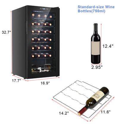 ZOKOP 80L 28 Bottle Compressor Wine Cooler Cold Rolled Plate Black