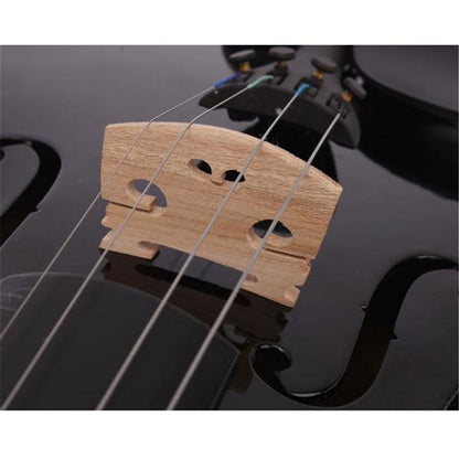 YIWA 1 Set Pine 4/4 Solid Wood Acoustic Violin Case Bow Rosin Black