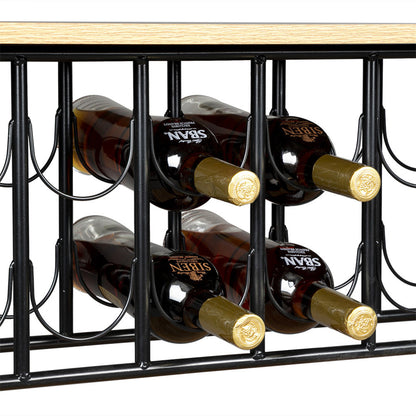 ALICIAN 3-tier Wine Rack Cart Kitchen Rolling Storage Bar Wood Table Serving Trolley Black