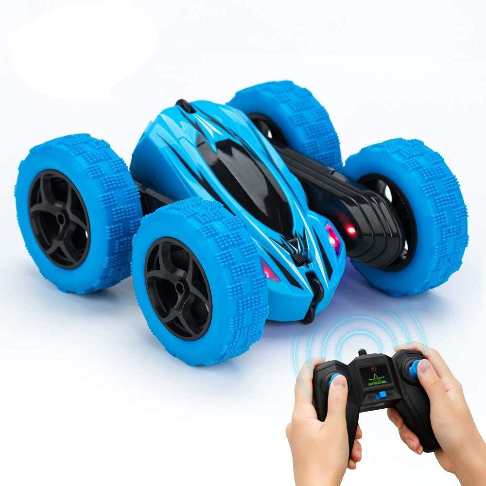 Remote Control Car RC Stunt Car Toy for Kids, 4WD 2.4Ghz Double Sided Crawler Vehicle 360隆茫 Rotating RC Car Tumbling with LED Headlights Gift for Boys Girls(Red)