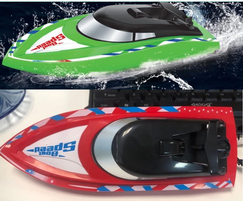 2Pack RC Boat Remote Control Boats for Pools Lakes拢卢Kids Green Red
