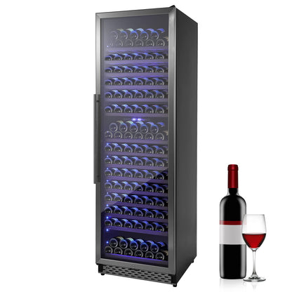 GARVEE 24 Inch Tall Wine Cooler Refrigerator 187 Bottles Wine Fridge Built-in Freestanding Wine Cooler with Professional Compressor