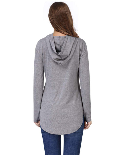 Women Long Sleeve Pullover Hoodies Tops Casual Loose Hooded Sweatshirt