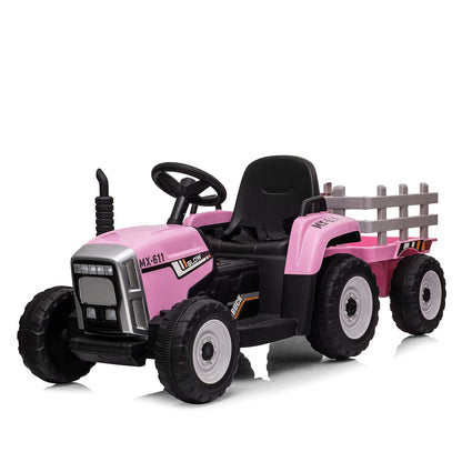 WHIZMAX 12V Kids Electric Tractor Battery Powered Ride On Car Pink 35W